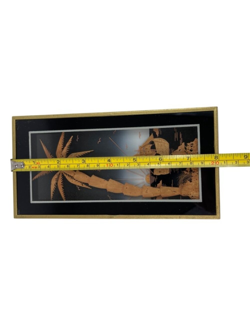 Vintage Cork Carving Seascape Diorama Wall Art Made in Spain - Picture 8 of 9